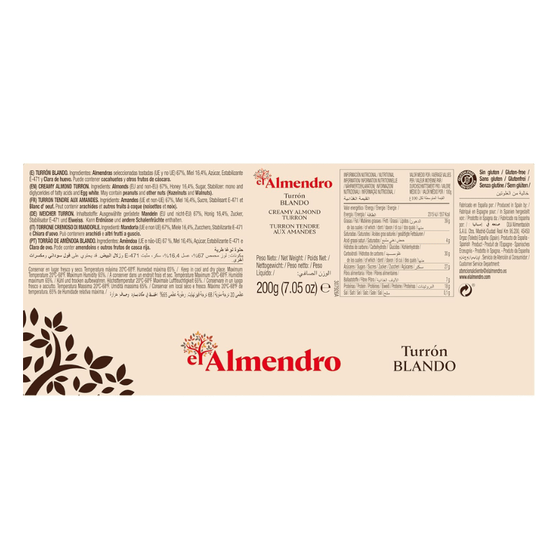 El Almendro Soft Almond Turron, 7.05 oz Sweets & Snacks El Almendro