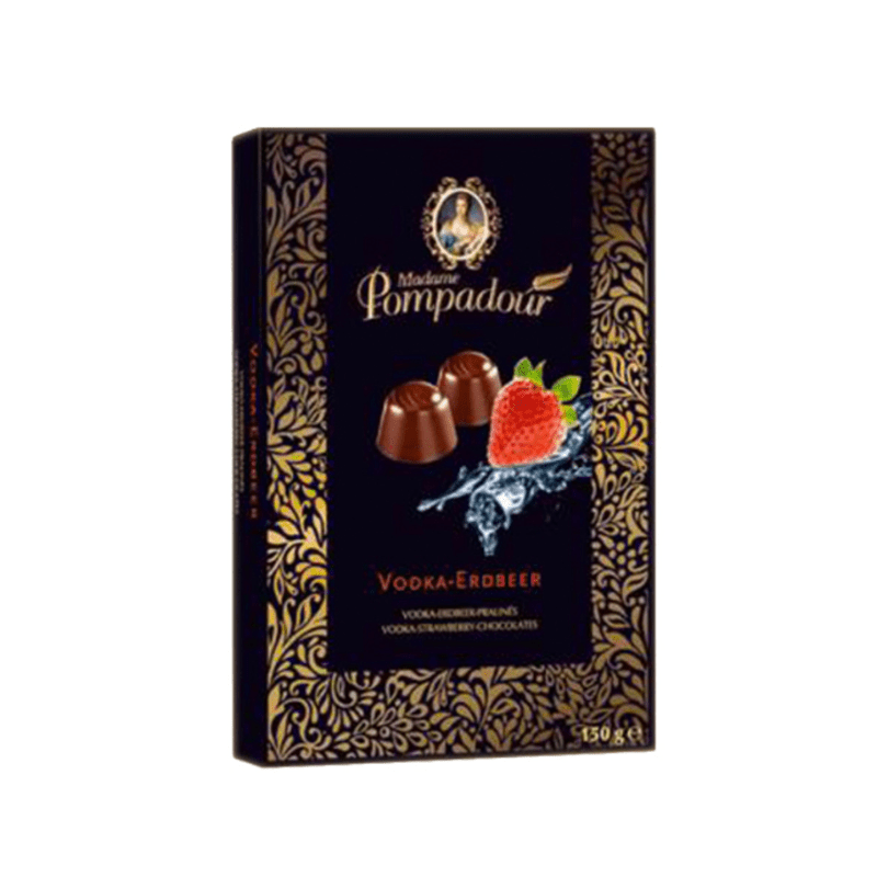 Halloren Madame Pompadour Chocolate Pralines with Vodka & Strawberry Cream, 5.3oz Sweets & Snacks Halloren
