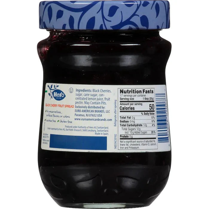 Hero Black Cherry Fruit Spread, 12 oz Pantry Hero