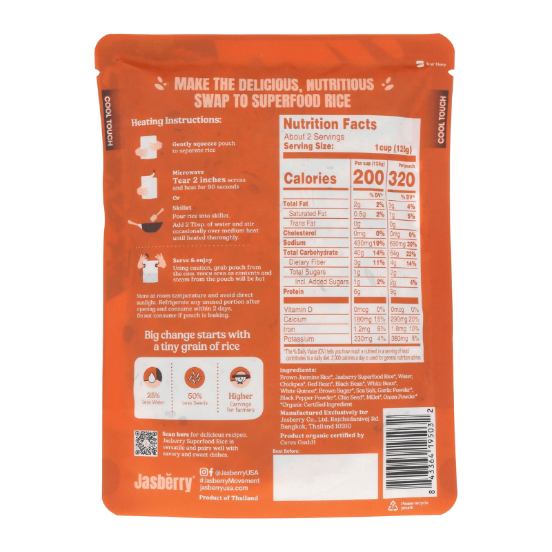 Jasberry Organic Superfood Rice 9 Grains, 7.5 oz Pasta & Dry Goods Jasberry