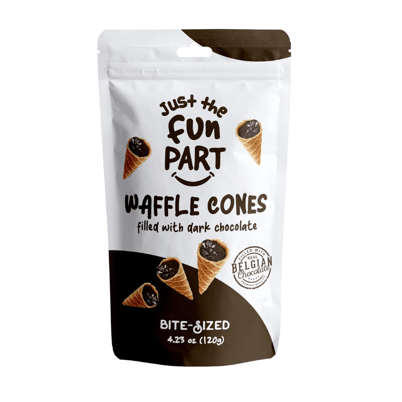 Just The Fun Part Mini Waffle Cones with Dark Chocolate, 4.23 oz Sweets & Snacks Just The Fun Part
