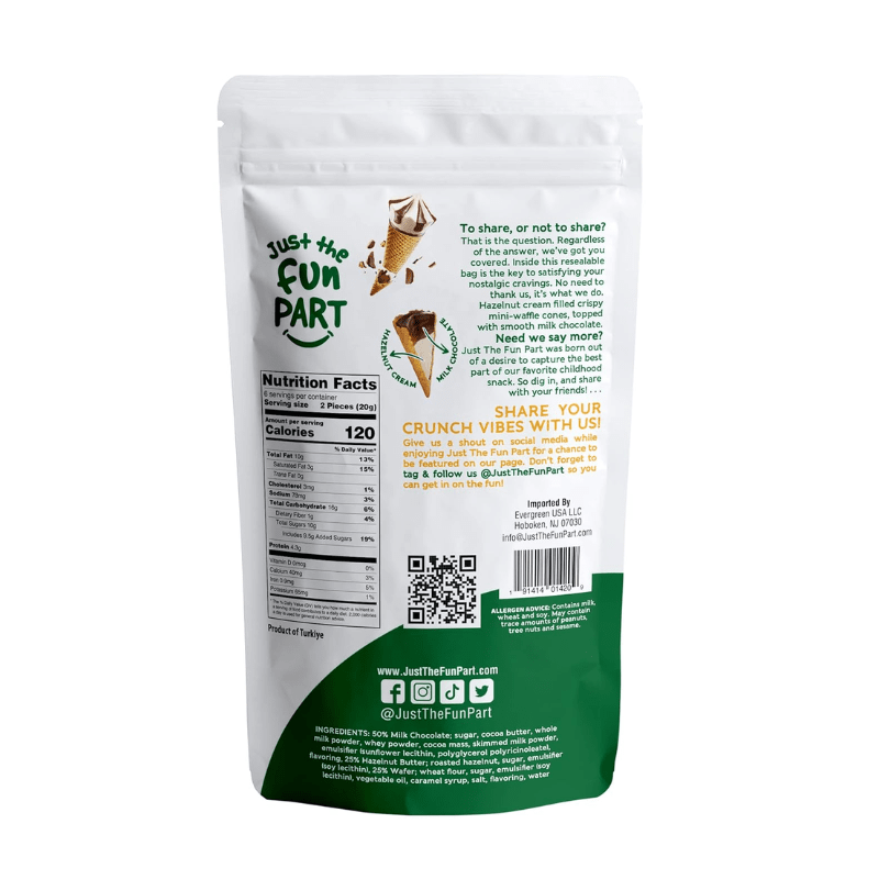 Just The Fun Part Mini Waffle Cones with Hazelnut & Chocolate, 4.23 oz Sweets & Snacks Just The Fun Part