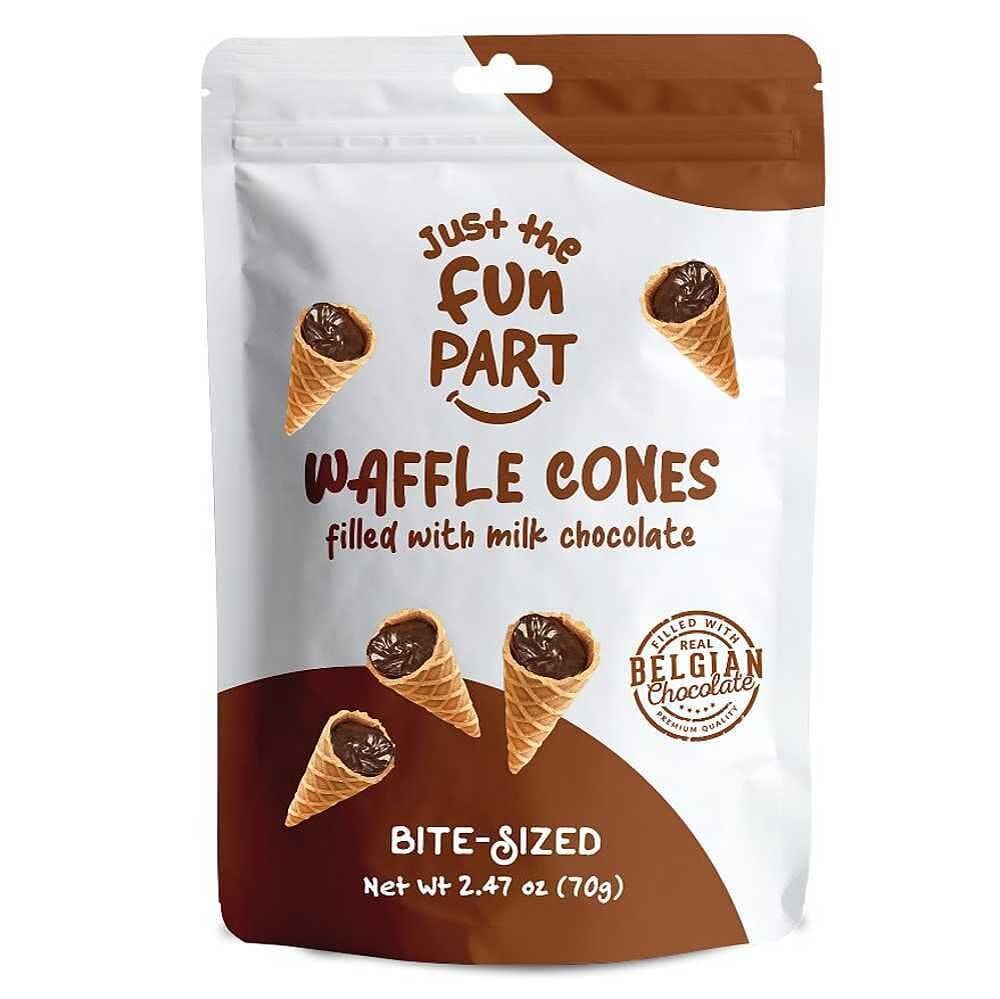 Just The Fun Part Mini Waffle Cones with Milk Chocolate, 2.47 oz Sweets & Snacks Just The Fun Part