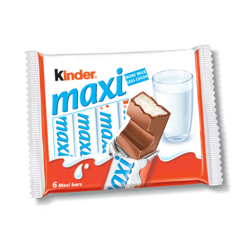 Kinder Maxi Chocolate, 6 Pieces Sweets & Snacks Kinder