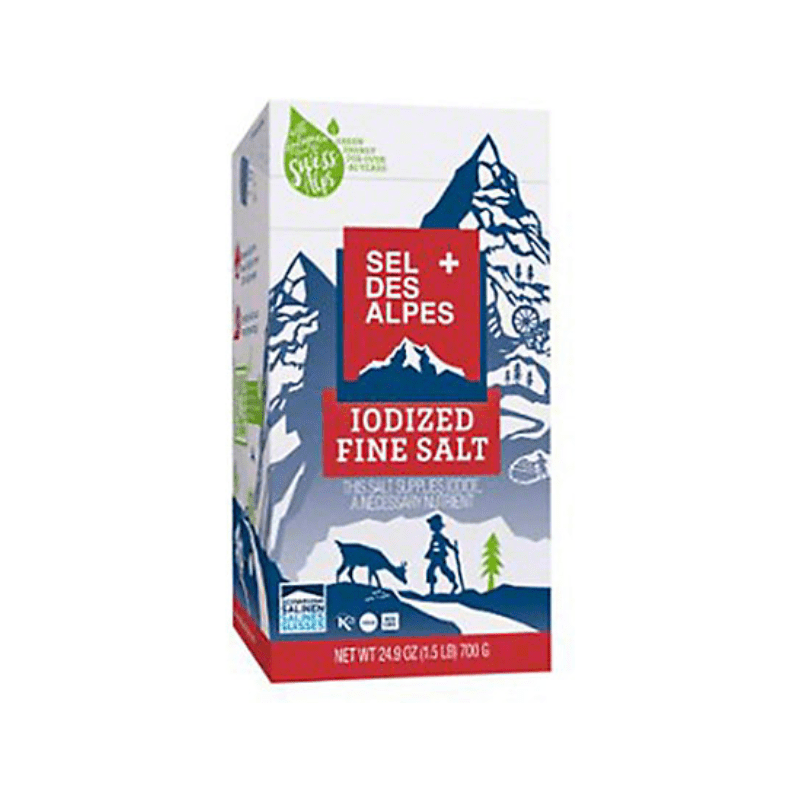 Sel Des Alpes Iodized Fine Salt, 25 oz Pantry Sel Des Alpes