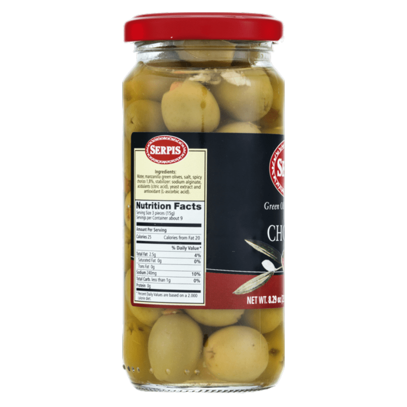 Serpis Green Olives Stuffed with Spicy Chorizo, 8.29 oz Olives & Capers Serpis
