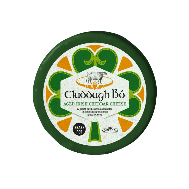 Somerdale Claddagh Bo Irish 12 Months Aged Blended Cheddar, 5 Lbs Cheese Somerdale