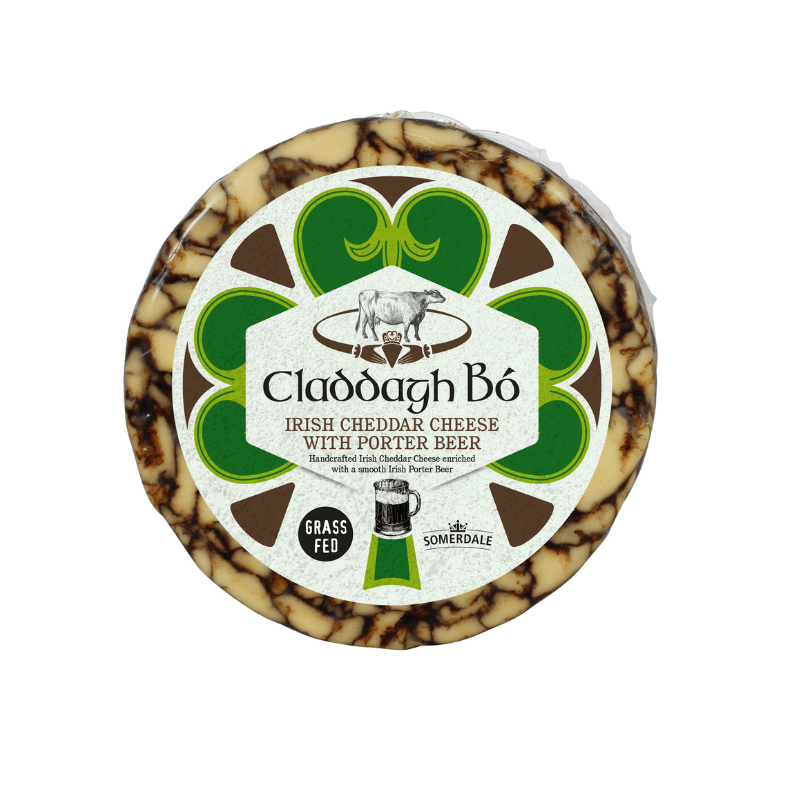 Somerdale Claddagh Bo Irish Cheddar with Porter Beer, 5 Lbs Cheese Somerdale