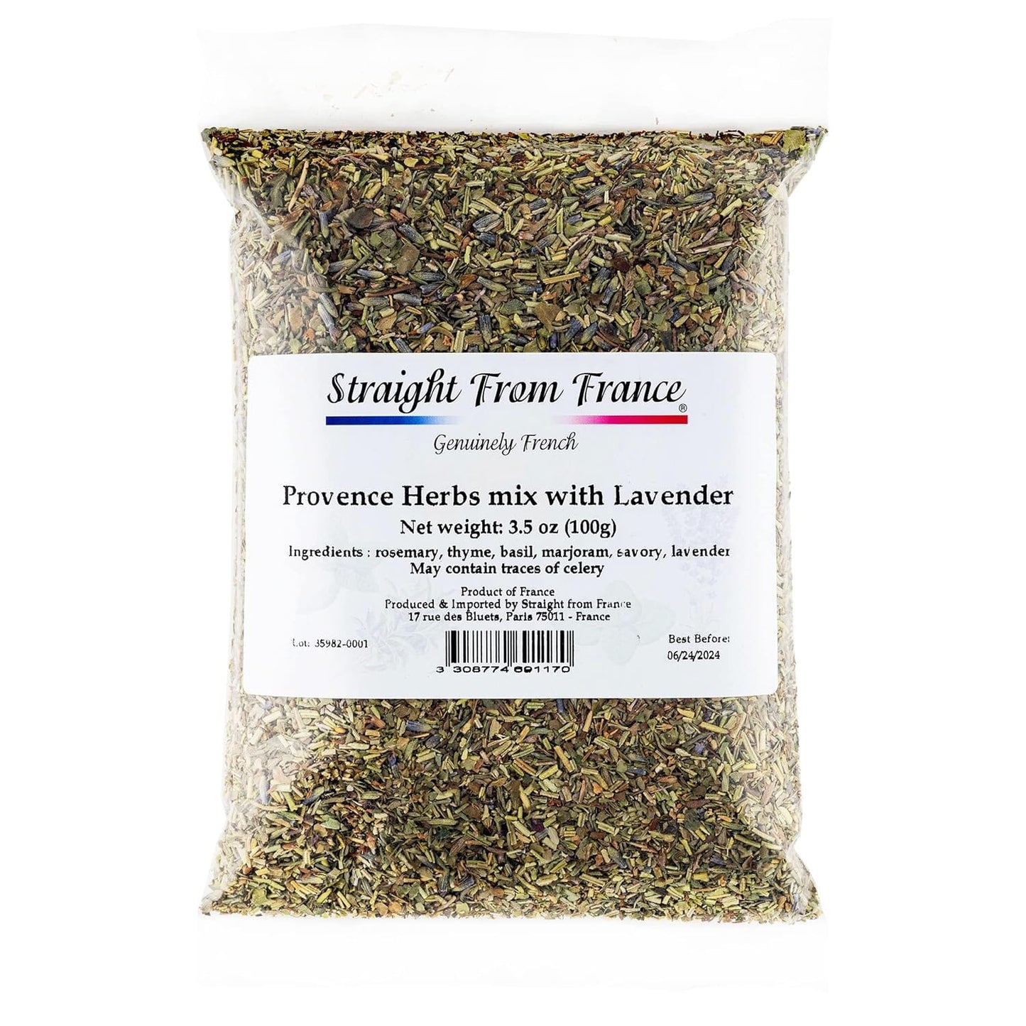 Straight From France Provence Herbs Mix with Lavender, 3.5 oz Pantry Straight From France