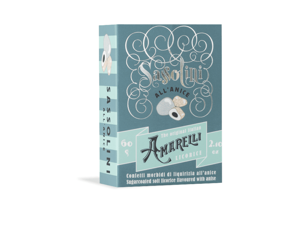 Amarelli #622 Sassolini Sugar Coated Licorice with Anise, 2.1 oz (60 g) Sweets & Snacks Amarelli
