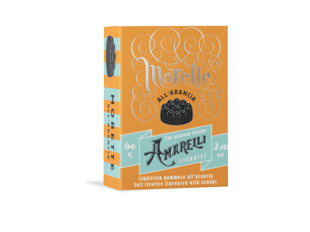 Amarelli #656 Morette with Orange Gummy Licorice, 2.1 oz (60 g) Sweets & Snacks Amarelli
