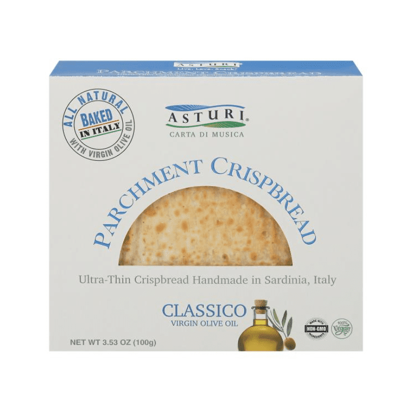 Asturi Parchment Crispbread Classico with Olive Oil, 3.5 oz Sweets & Snacks Asturi