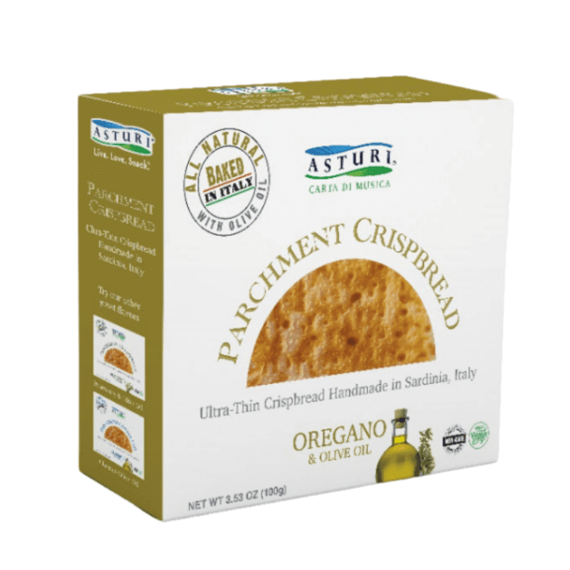 Asturi Parchment Crispbread Classico with Oregano & Olive Oil, 3.5 oz Sweets & Snacks Asturi