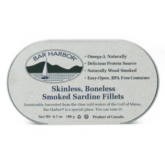 Bar Harbor Skinless Boneless Smoked Sardines, 6.7 oz Seafood Bar Harbor