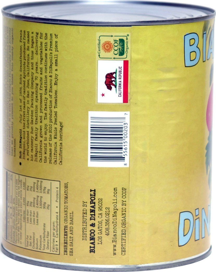 Bianco Dinapoli Whole Organic Peeled Tomatoes, 102 oz Fruits & Veggies Bianco Dinapoli