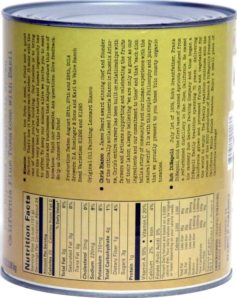 Bianco Dinapoli Whole Organic Peeled Tomatoes, 102 oz Fruits & Veggies Bianco Dinapoli