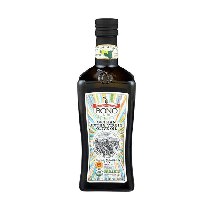 Bono PDO Sicilian Val Di Mazara Organic Extra Virgin Olive Oil, 16.9 oz Oil & Vinegar Bono