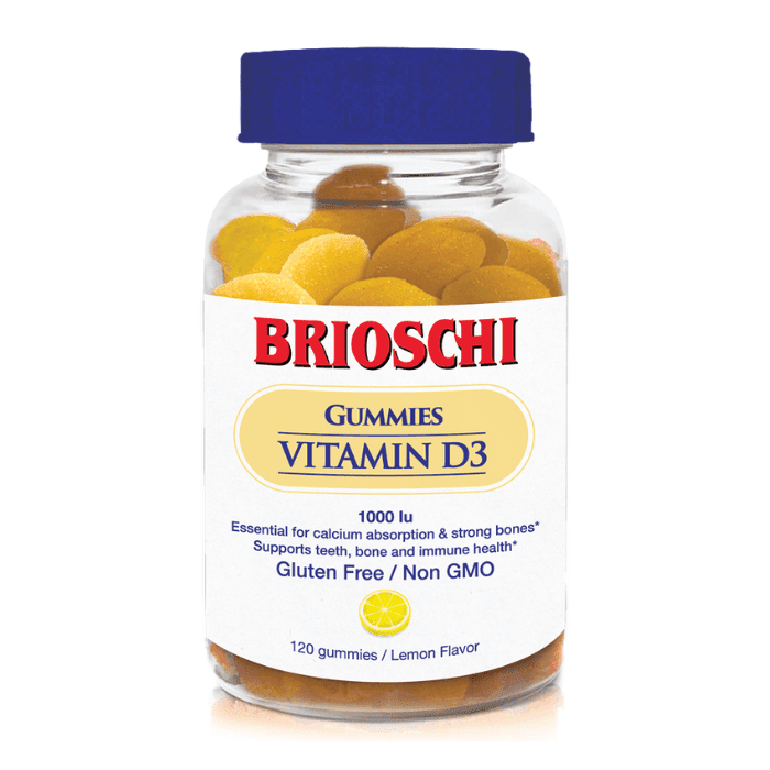 Brioschi Vitamin D3 Lemon Flavored Gummies, 120 Count Health & Beauty Brioschi