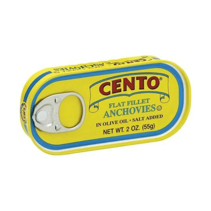 Cento Flat Anchovies Fillets in Olive Oil, 2 oz Seafood Cento