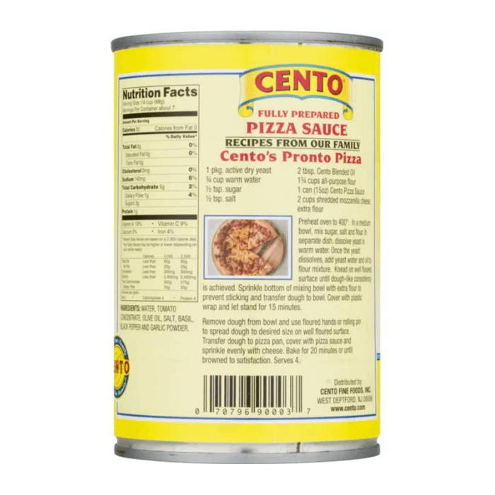 Cento Pizza Sauce, 15 oz Pizza Sauce Cento