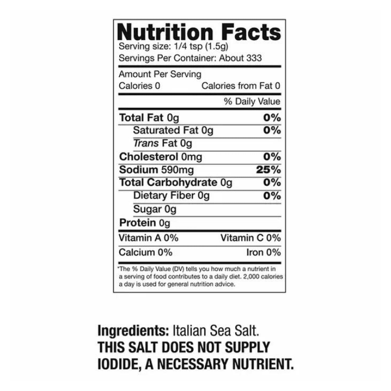 Cento Trapani Fine Sicilian Sea Salt, 17.6 oz Pantry Cento