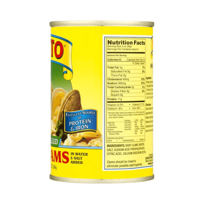 Cento Whole Shelled Baby Clams, 10 oz Seafood Cento
