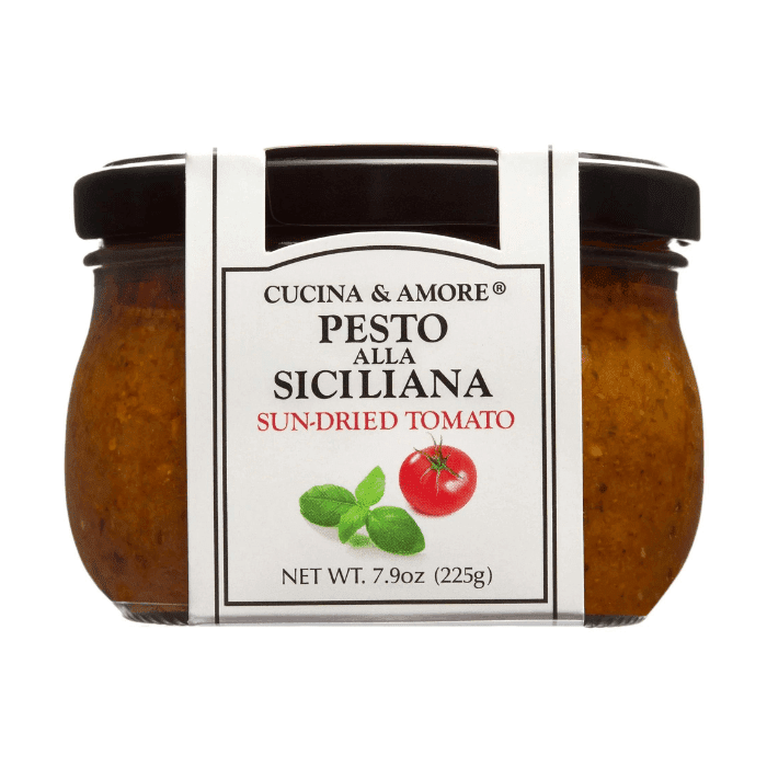Cucina & Amore Pesto Alla Siciliana Sun Dried Tomato Pesto, 7.9 oz Sauces & Condiments Cucina & Amore