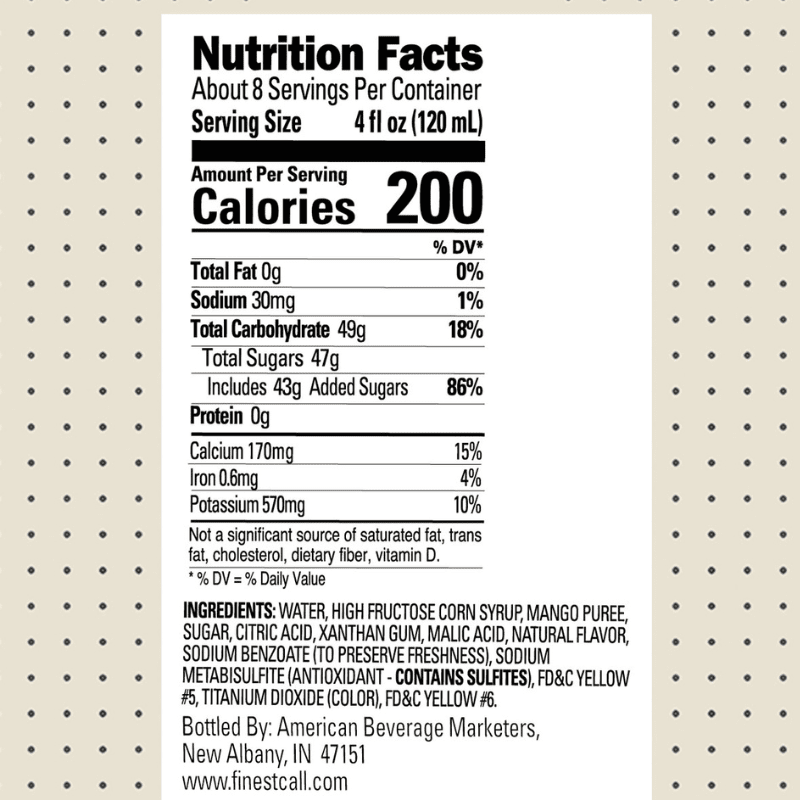 Finest Call Premium Mango Puree Mix, 1 Liter Coffee & Beverages Finest Call