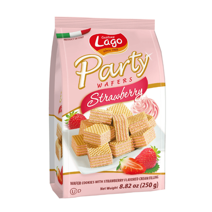 Gastone Lago Strawberry Wafers, 8.8 oz Sweets & Snacks Gastone Lago