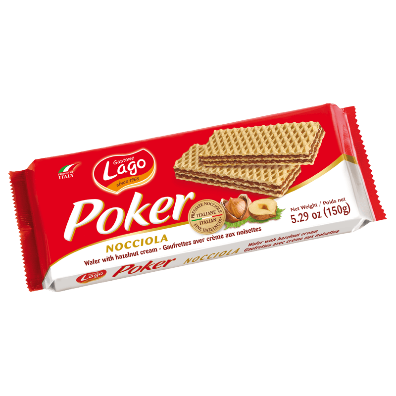 Gastoone Lago Hazelnut Poker Wafer, 5.29 oz Sweets & Snacks Gastone Lago
