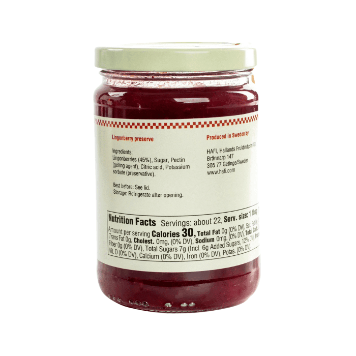 Hafi Lingonberry Jam, 14 oz Pantry Hafi