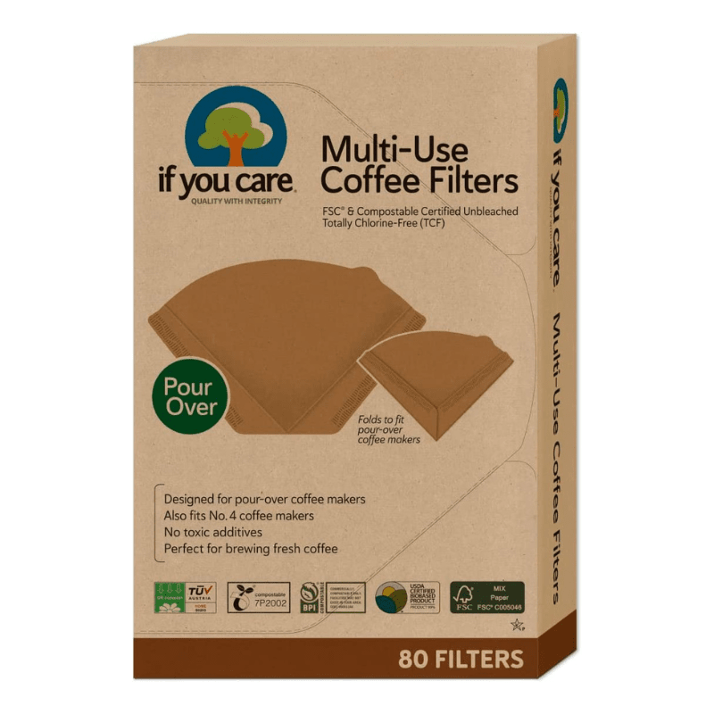 If You Care Multi-Use Pour Over Coffee Filter, 80 Count Home & Kitchen If You Care