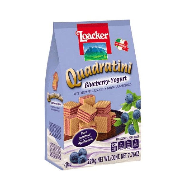Loacker Quadratini Blueberry Yogurt Cube Wafers, 7.7 oz Sweets & Snacks Loacker