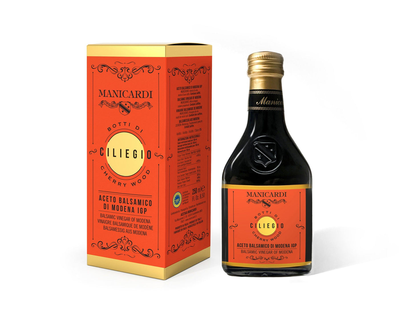 Manicardi Cherry Tree Balsamic Vinegar of Modena IGP, 250mL Oil & Vinegar Manicardi