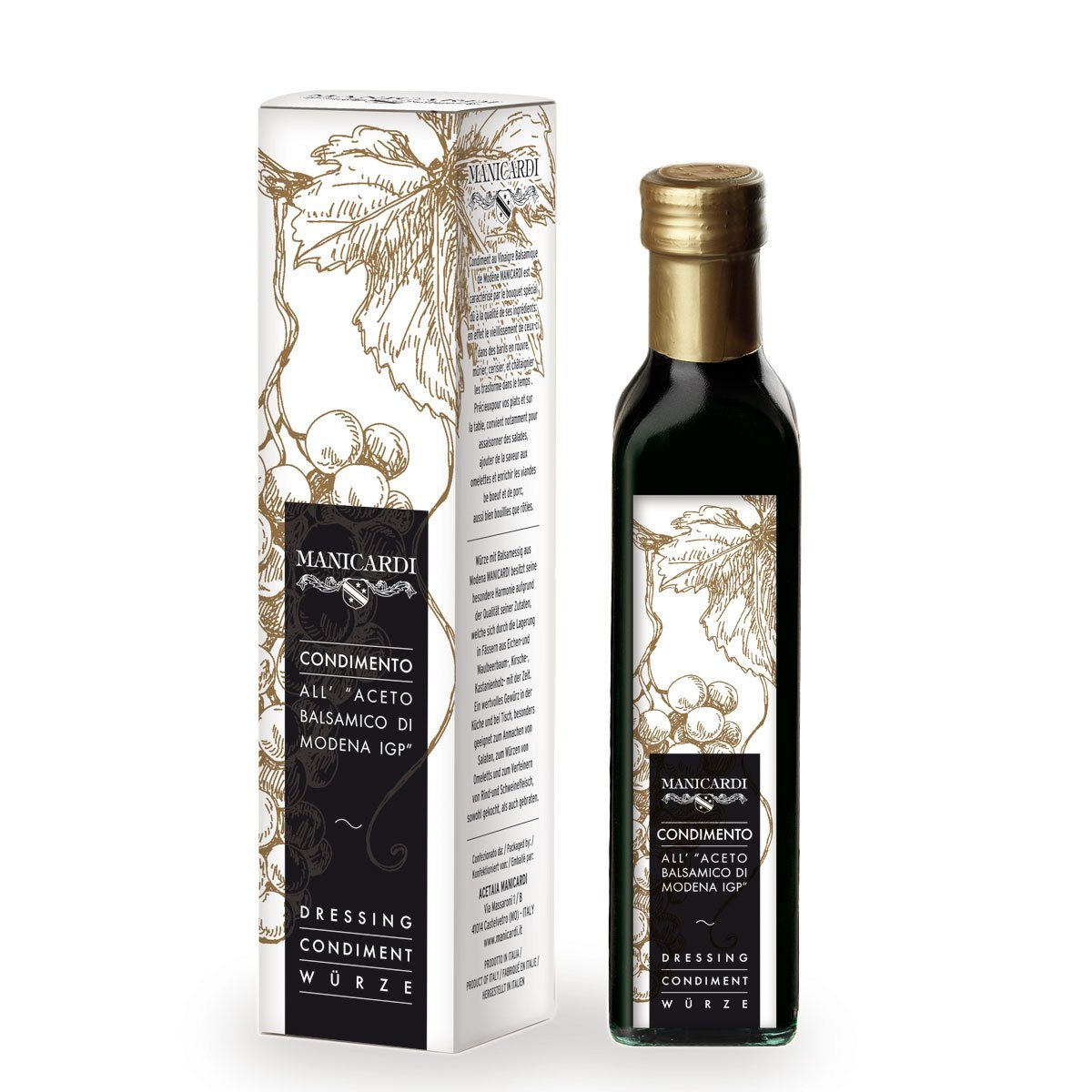 Manicardi Condimento Balsamic Vinegar of Modena, 250mL Oil & Vinegar Manicardi