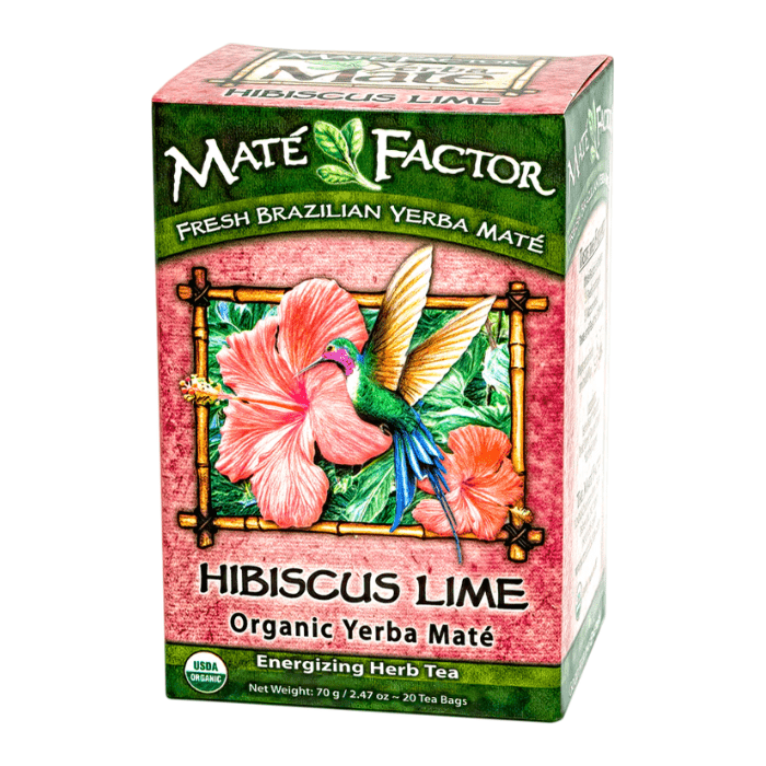 Mate Factor Hibiscus Lime Organic Yerba Mate, 20 Count Coffee & Beverages Mate Factor