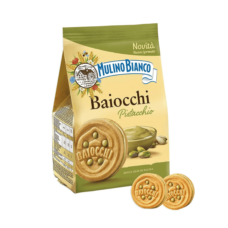Mulino Bianco Baiocchi Cookies with Pistacchio Cream, 5.92 oz Sweets & Snacks Mulino Bianco