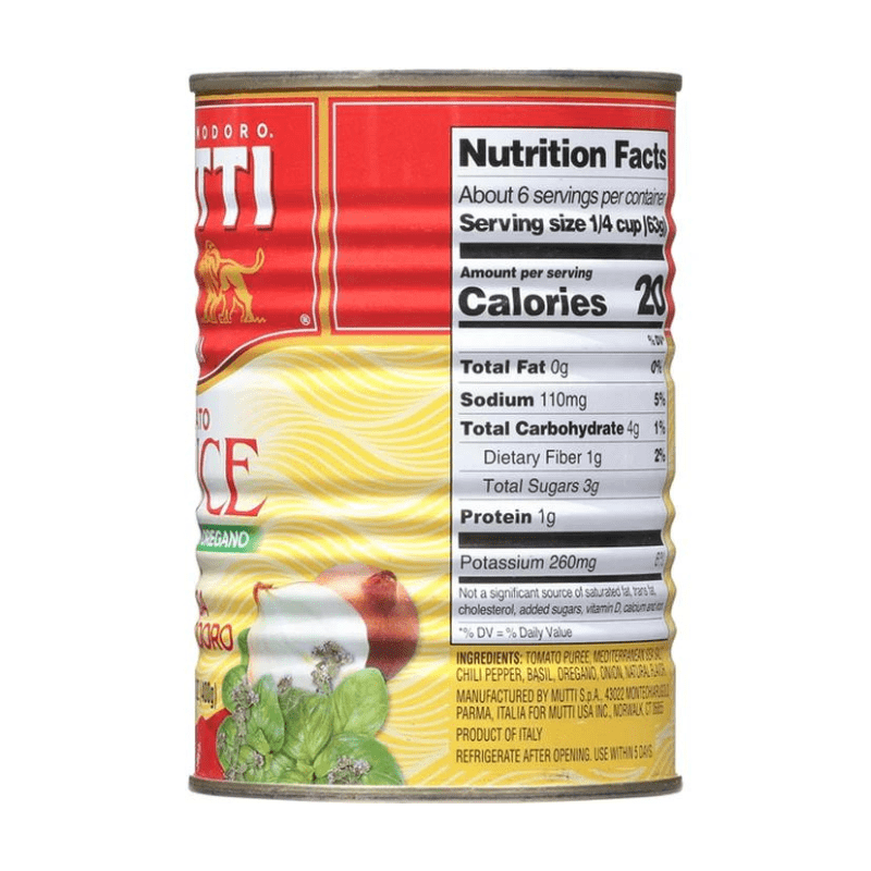 Mutti Tomato Sauce With Basil and Oregano, 14 oz Sauces & Condiments Mutti