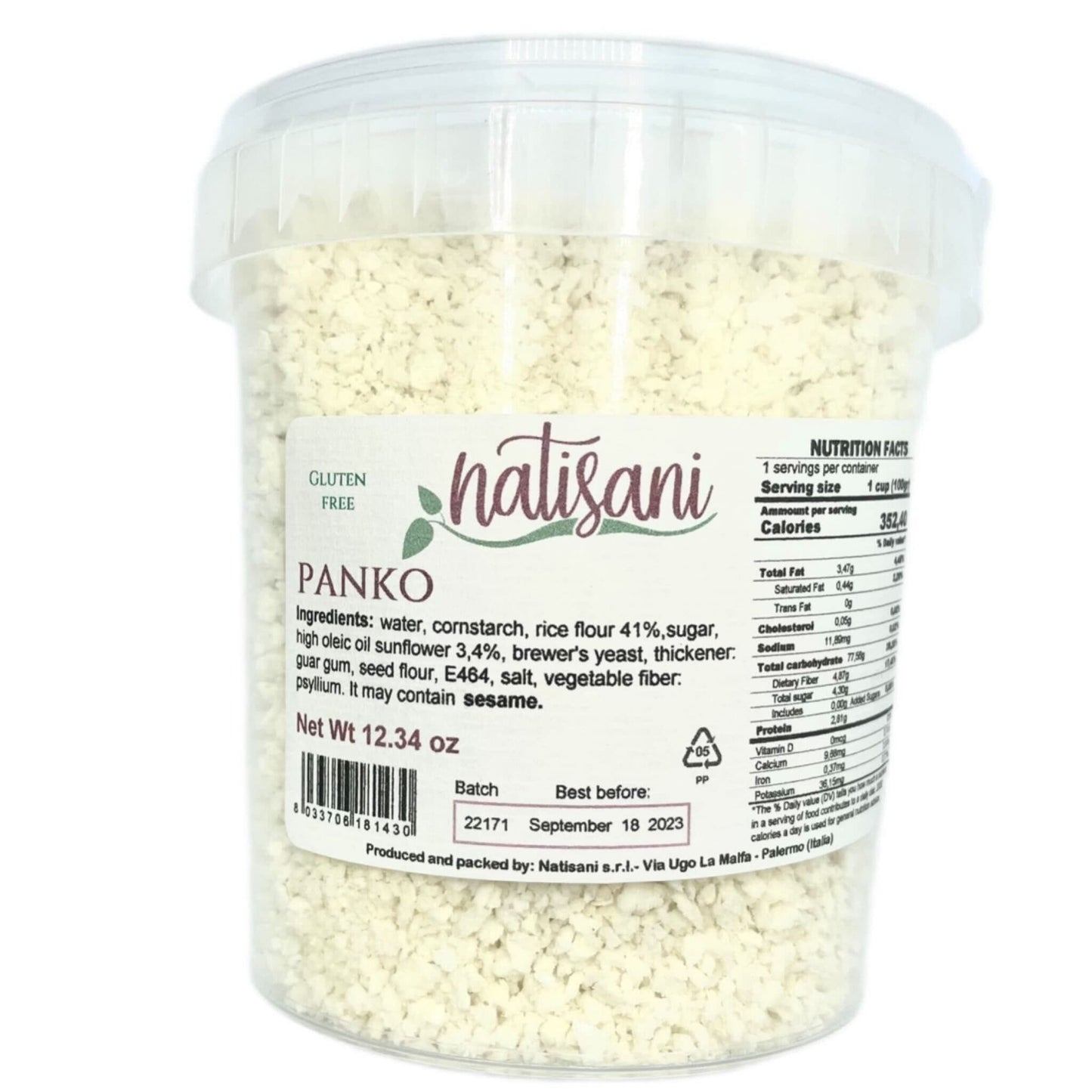 Natisani Gluten-Free Bread Crumbs, 12.3 oz Pantry Natisani