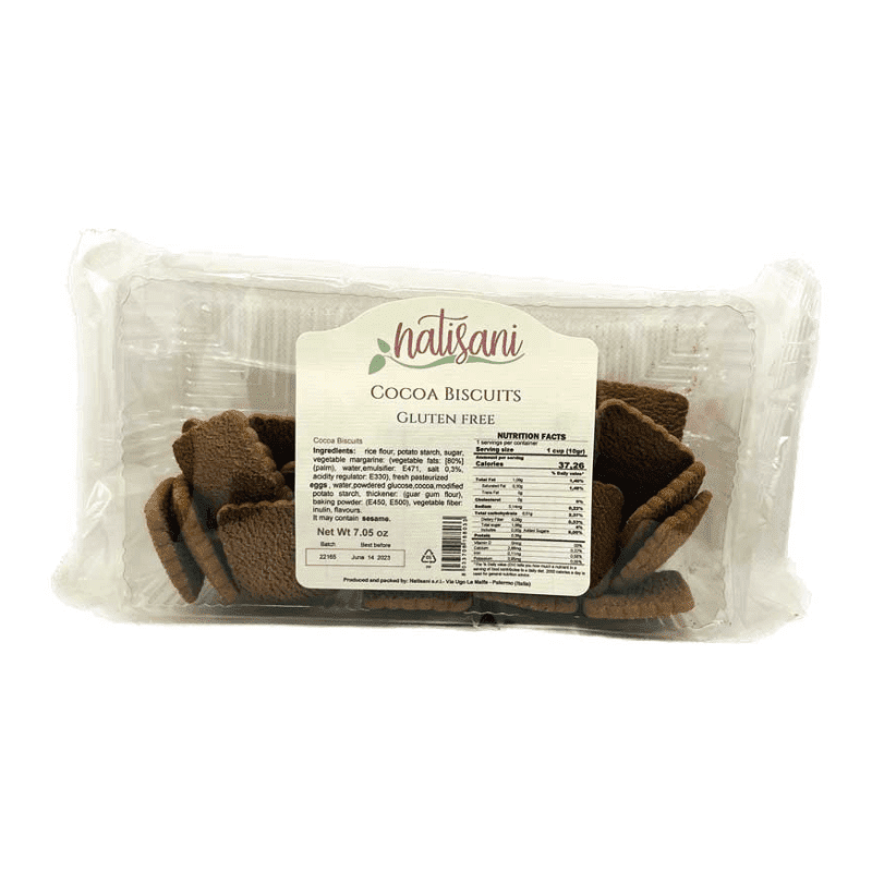 Natisani Gluten Free Cocoa Biscuits, 7.05 oz Sweets & Snacks Natisani