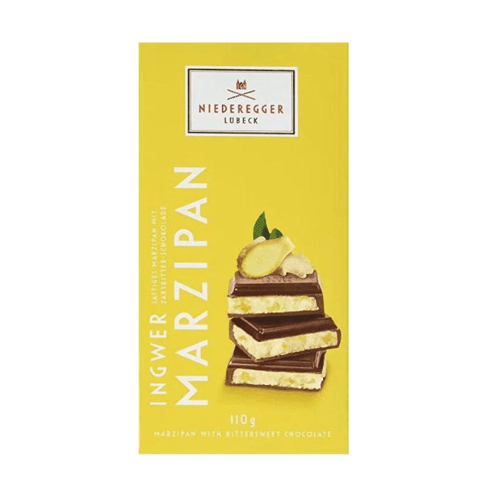 Niederegger Ginger Marzipan Covered with Chocolate Bar, 3.88 oz Sweets & Snacks Niederegger