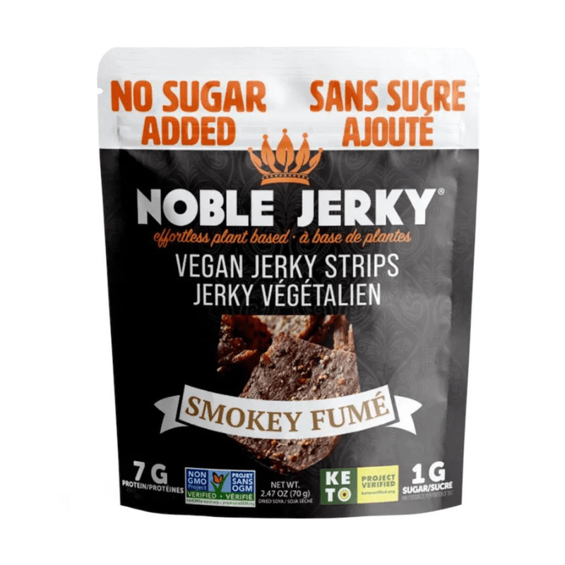 Noble Jerky No Sugar Added Vegan Smokey Strips, 2.47 oz Sweets & Snacks Noble