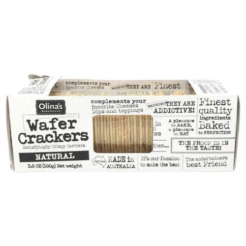 Olina's Bakehouse, Cracker Wafer Natural, 3.5 Oz Sweets & Snacks Olina's Bakehouse