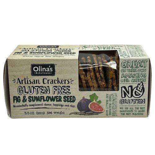 Olina's Bakehouse Gluten Free Fig & Sunflower Artisan Cracker, 3.5 oz Sweets & Snacks Olina's Bakehouse