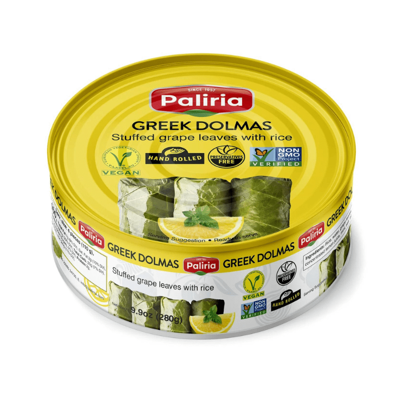 Palirria Dolmas Stuffed Grape Leaves with Rice, 10 oz Pantry Palirria