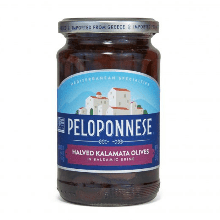 Peloponnese Kalamata Olive Halved, 11.1 oz Olives & Capers Peloponnese