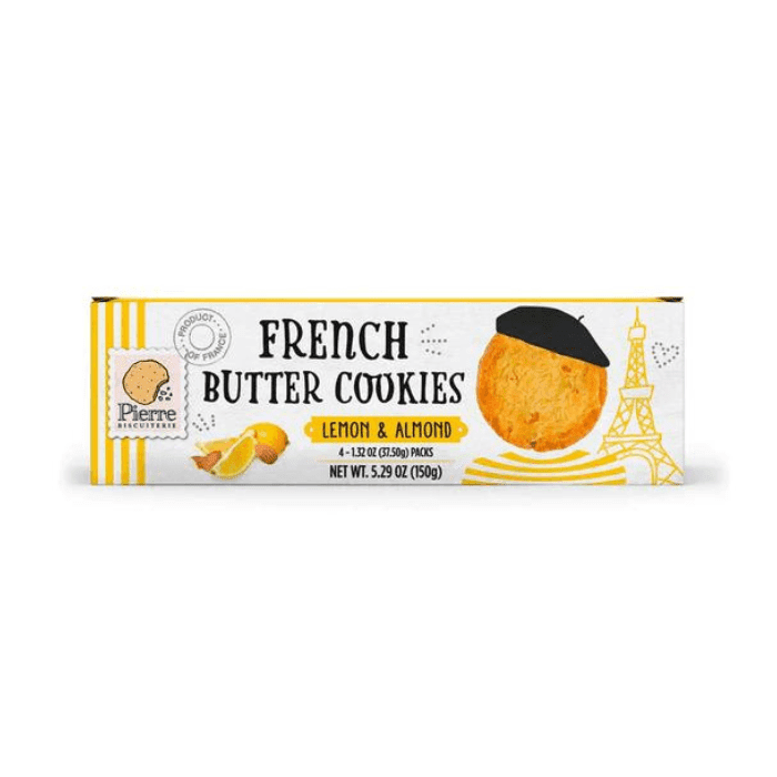 Pierre Biscuiterie French Butter Cookies with Lemon & Almond, 5.29 oz Sweets & Snacks Pierre Biscuiterie