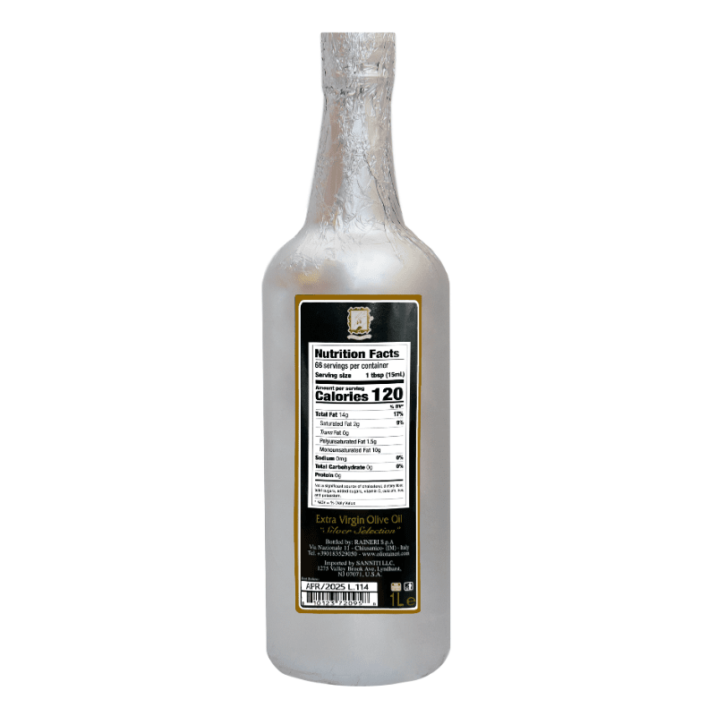 Raineri Silver Filtered Extra Virgin Olive Oil, 33.8 oz | 1 Liter Oil & Vinegar Raineri