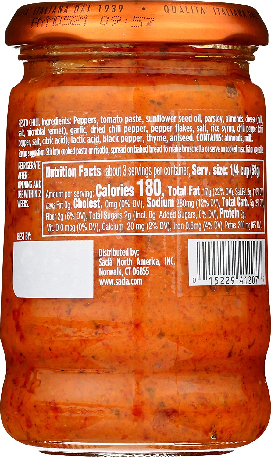 Sacla Chili Pesto, 6.7 oz Sauces & Condiments Sacla