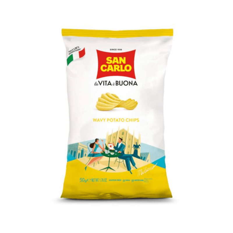 San Carlo Wavy Potato Chips, 1.76 oz | 50g Sweets & Snacks San Carlo